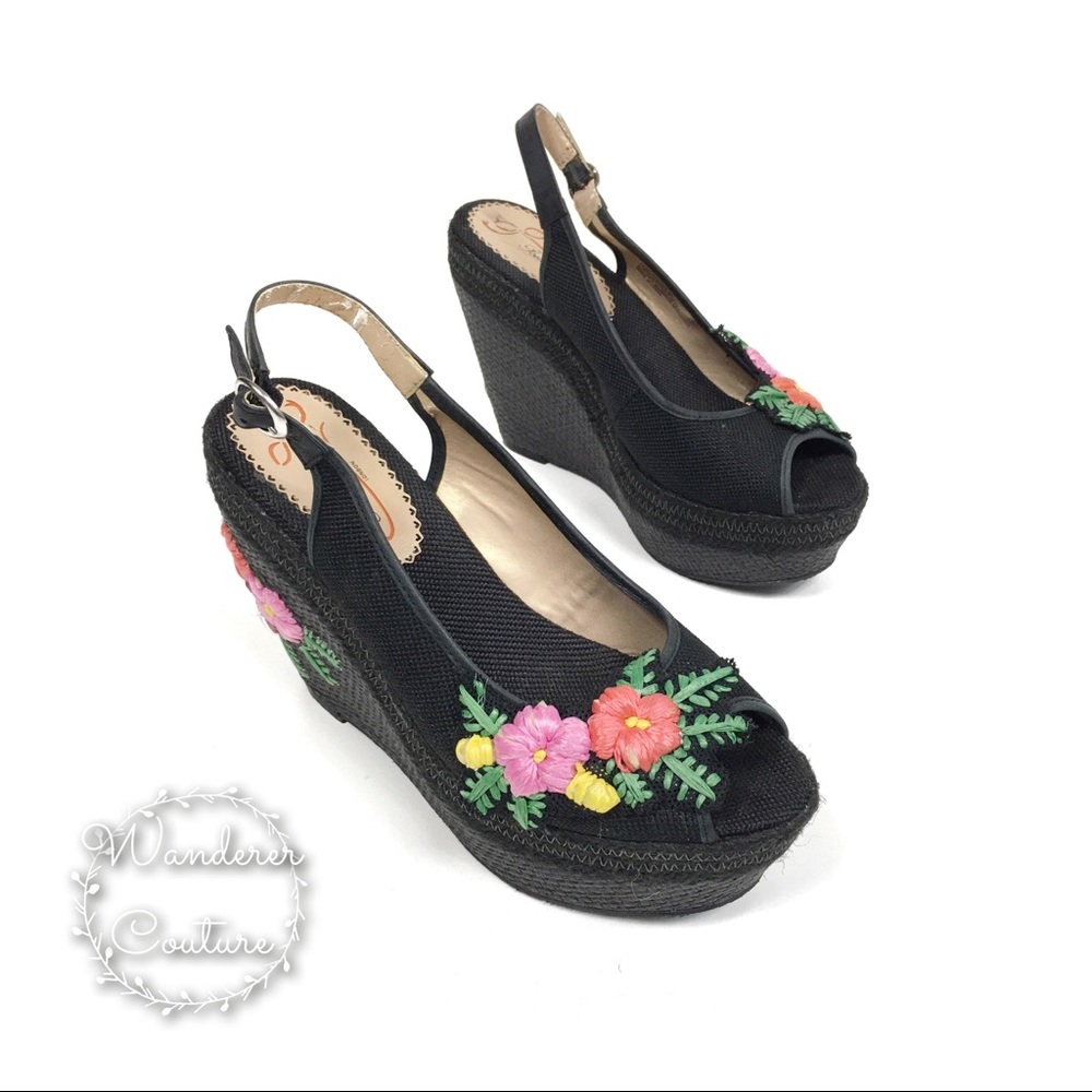 POETIC LICENSE Petal Pusher Floral Slingback Wedge